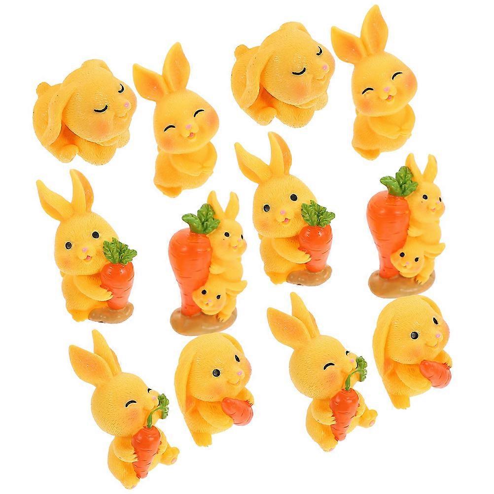 Adorable Resin Rabbit Figurines for Home Use with Diverse Colors and Realistic Design 12 Pieces