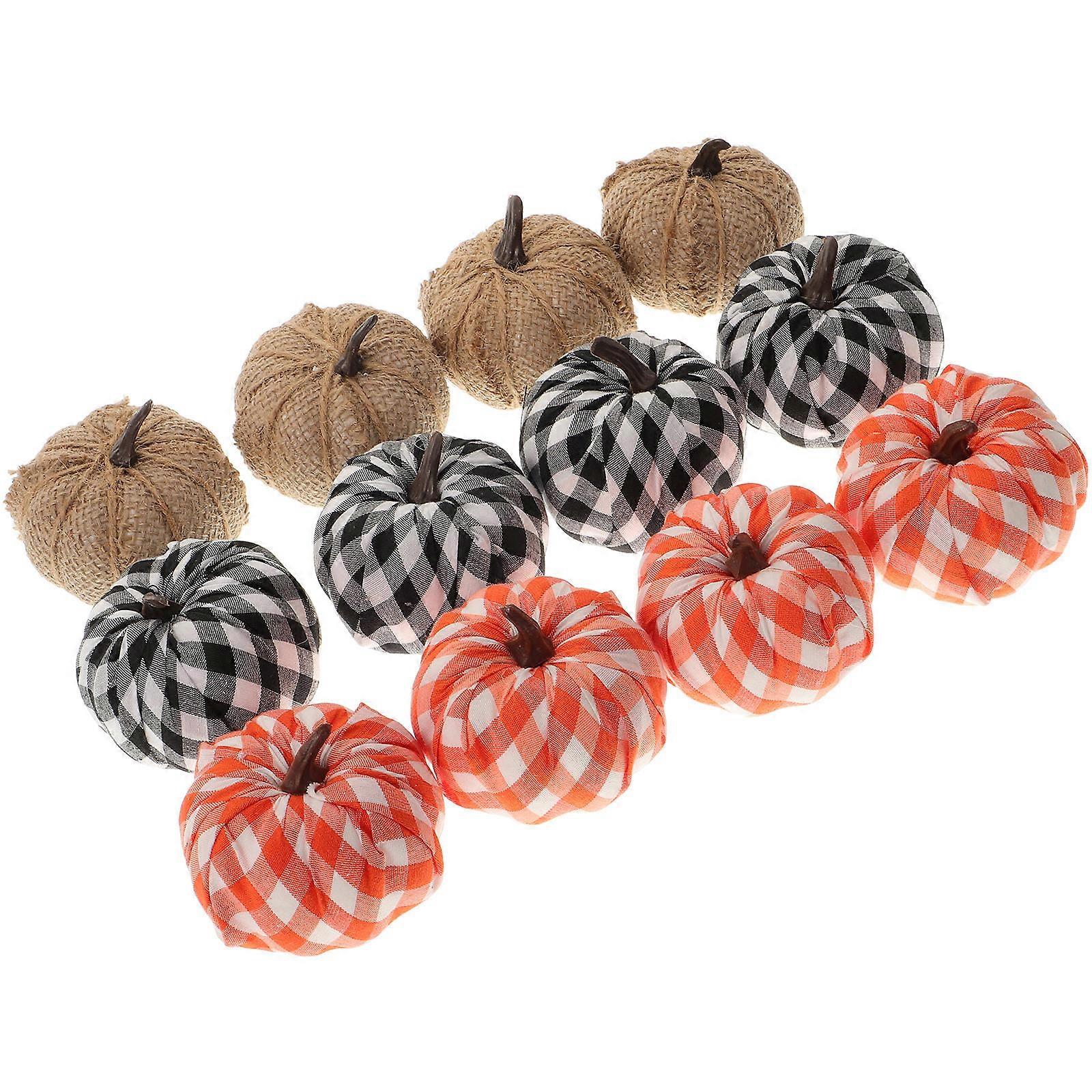 Decorative Pumpkin Models 12Pcs For Halloween And Thanksgiving Creating Festive Atmosphere Assorted Color