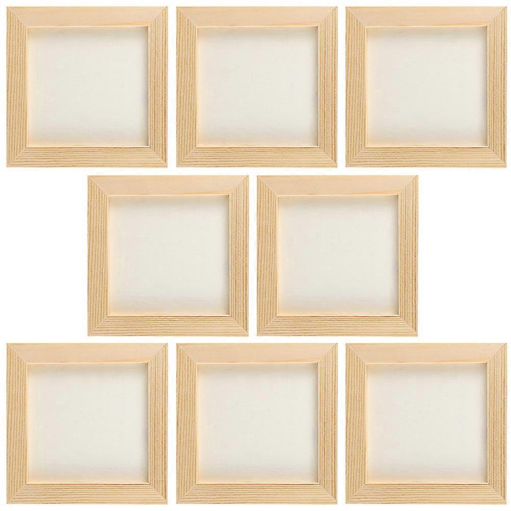 Children Diy Picture Frame Wooden Photo Frame Craft 8.5X8.5CM Inner Frame 8Pack