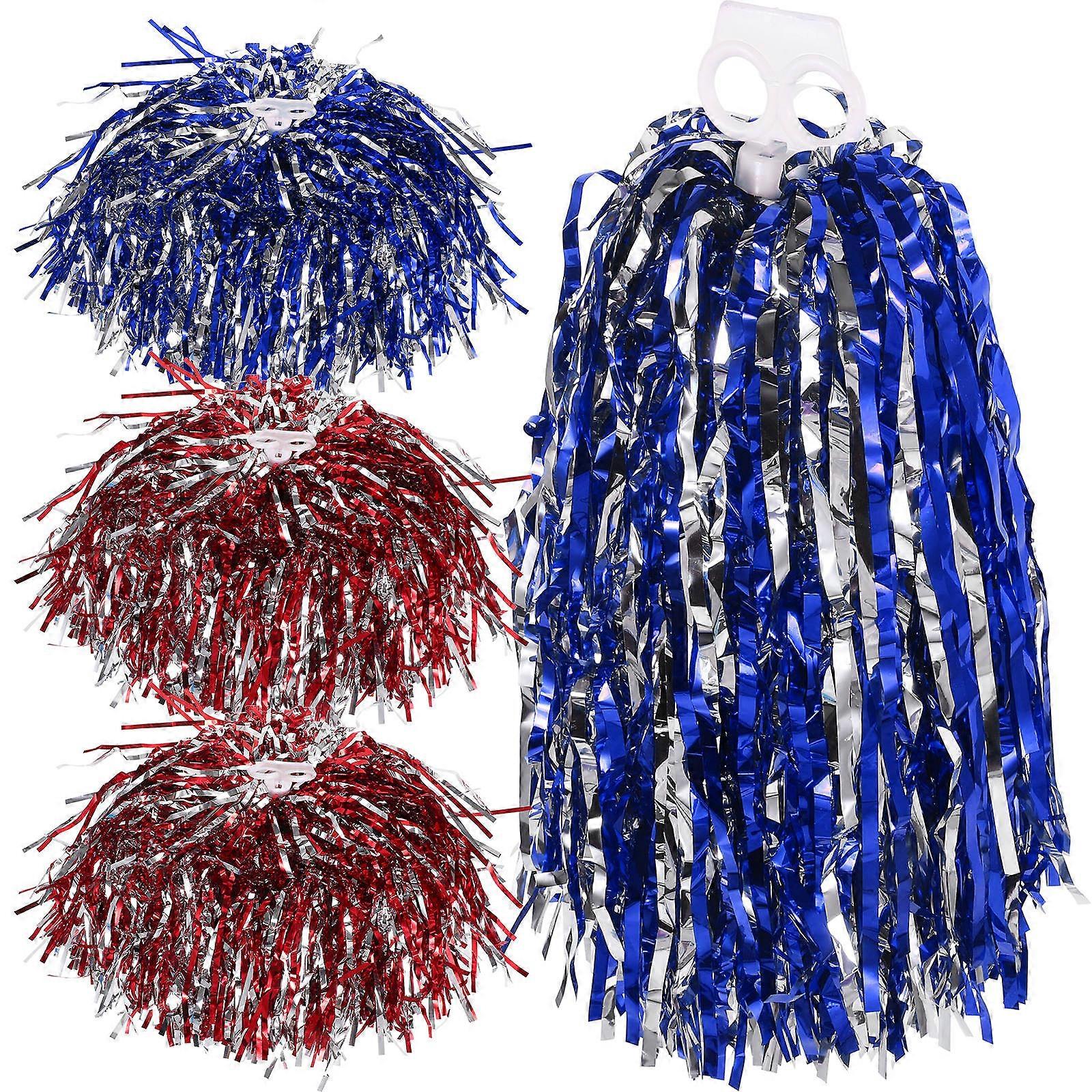 Cheerleader Pom Cheerleading Props Ring Style Bright Metallic Color For Sports Meeting 4Set