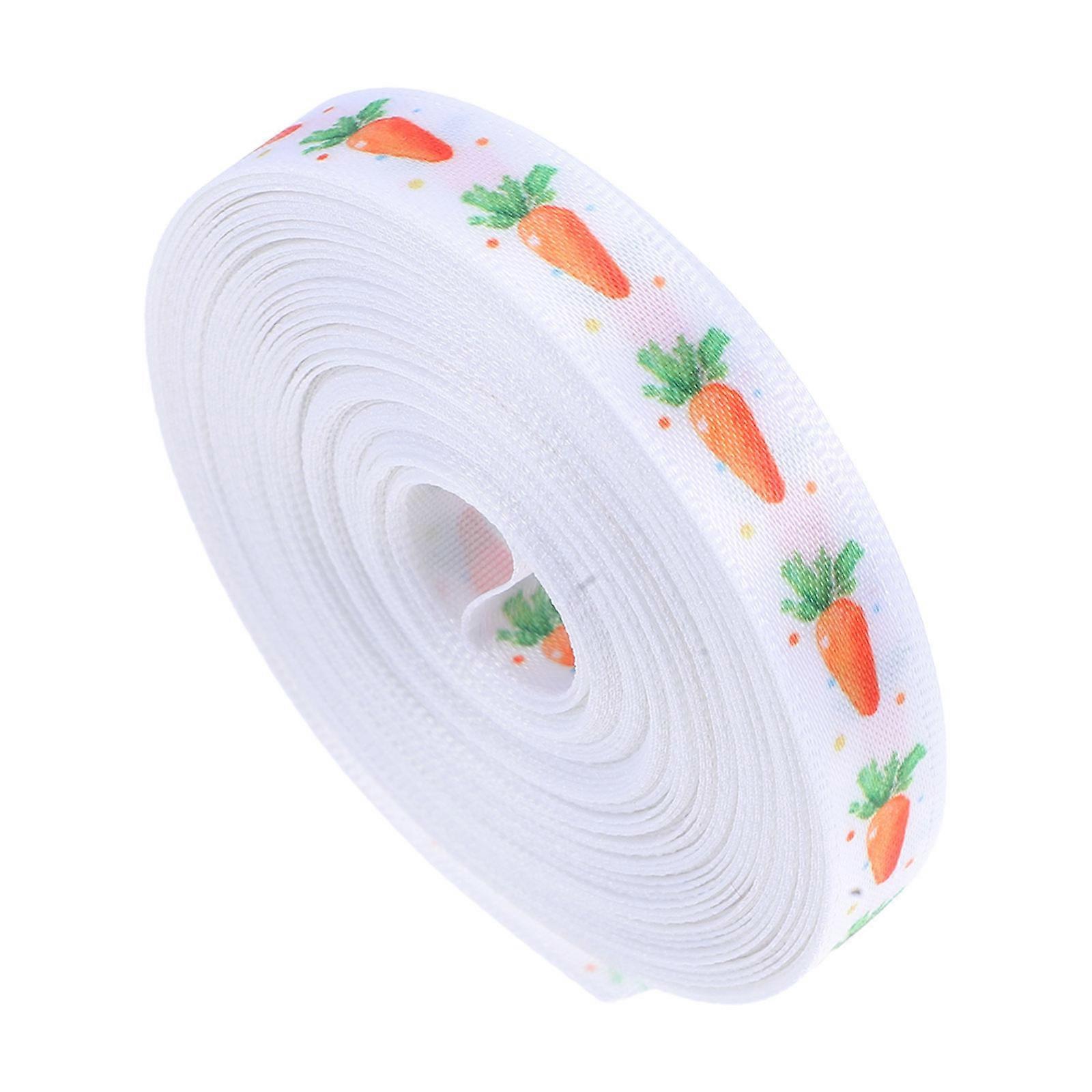 1 Roll Carrot Ribbons Easter Cute Ribbon for Spring Sewing DIY Craft Projects Polyester Decorative Wrapping