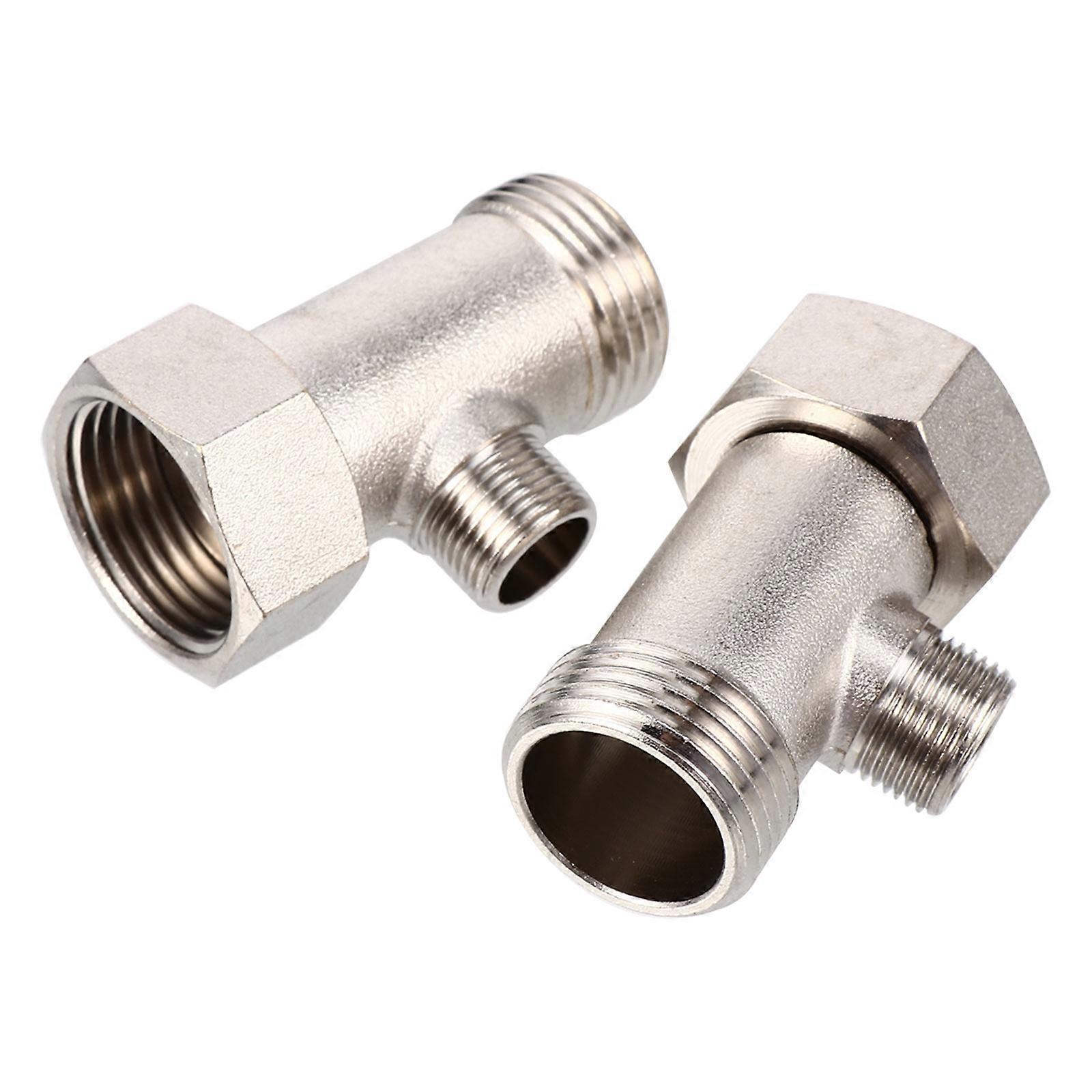 Copper Water Diverter with Nickel Plating for Practical Use Silver Durability 2pcs