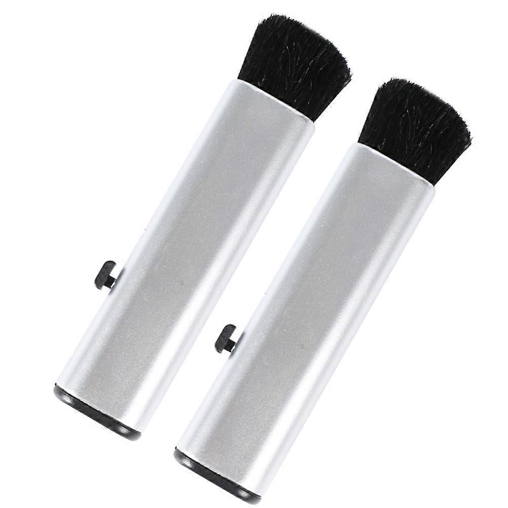 Car Interior Brush Gentle and Durable for Car Use Silver ABS Material Ergonomic Long Handle Design