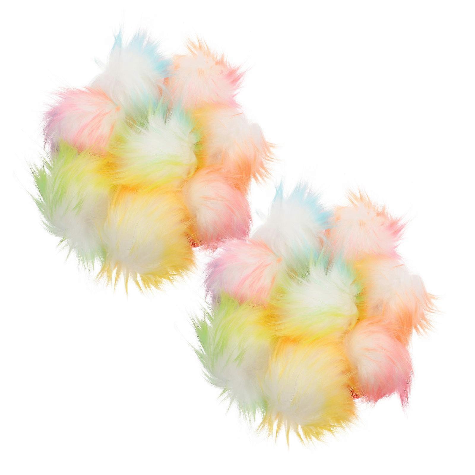 Crafts Pom Poms Balls 16Pcs Assorted Color Elastic Ropes Style For DIY Projects And Gift Giving With 8cm Diameter