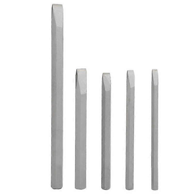 5Pcs 6/8/10/12mm Chrome Vanadium Steel Chisel Set Alloy Steel Straight Hex Chuck Cement Woodworking Drill Bits Carving Knife Tools