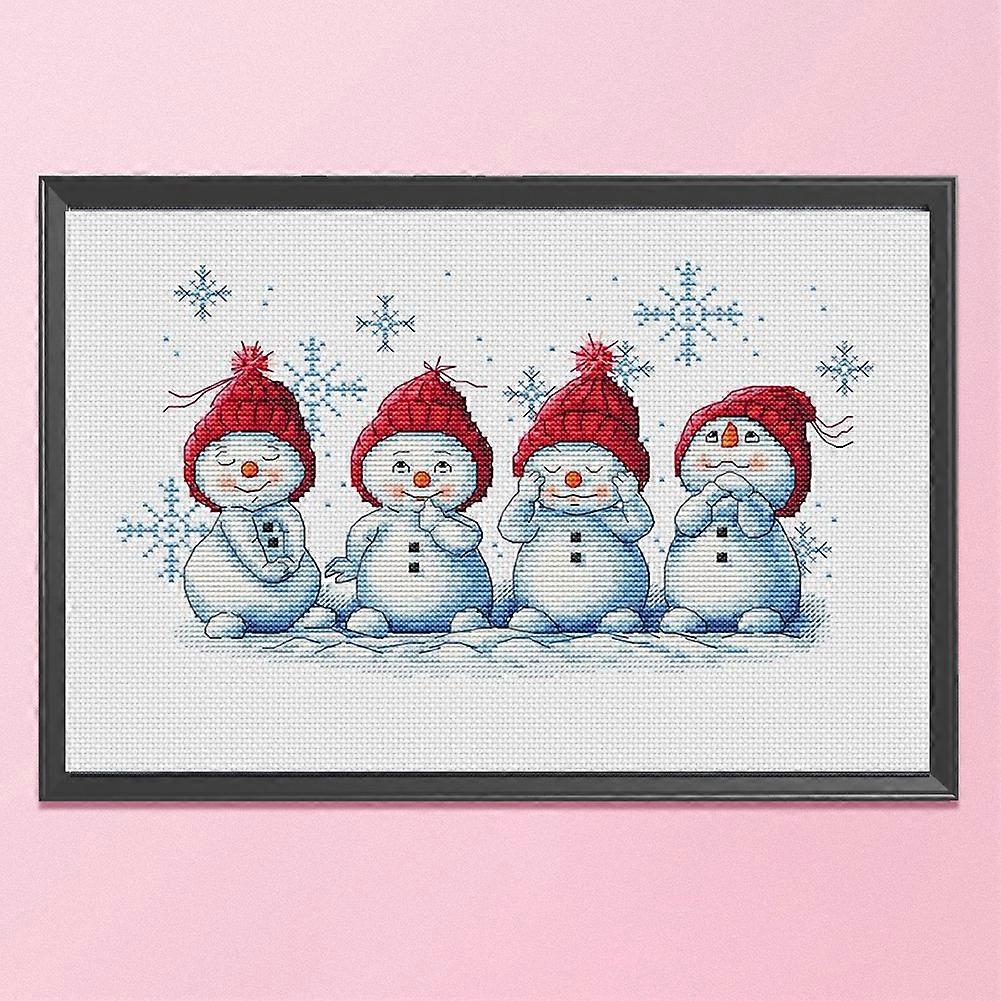 11CT Embossed Snowman Cross Sewing Kit Eco-Friendly Cotton Thread Knitting Needlework Handicrafts Home Decor for Festival Gift