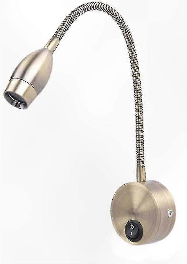 Adjustable Wall-Mounted Reading Light with Switch, 3W Warm White LED Bedside Lamp