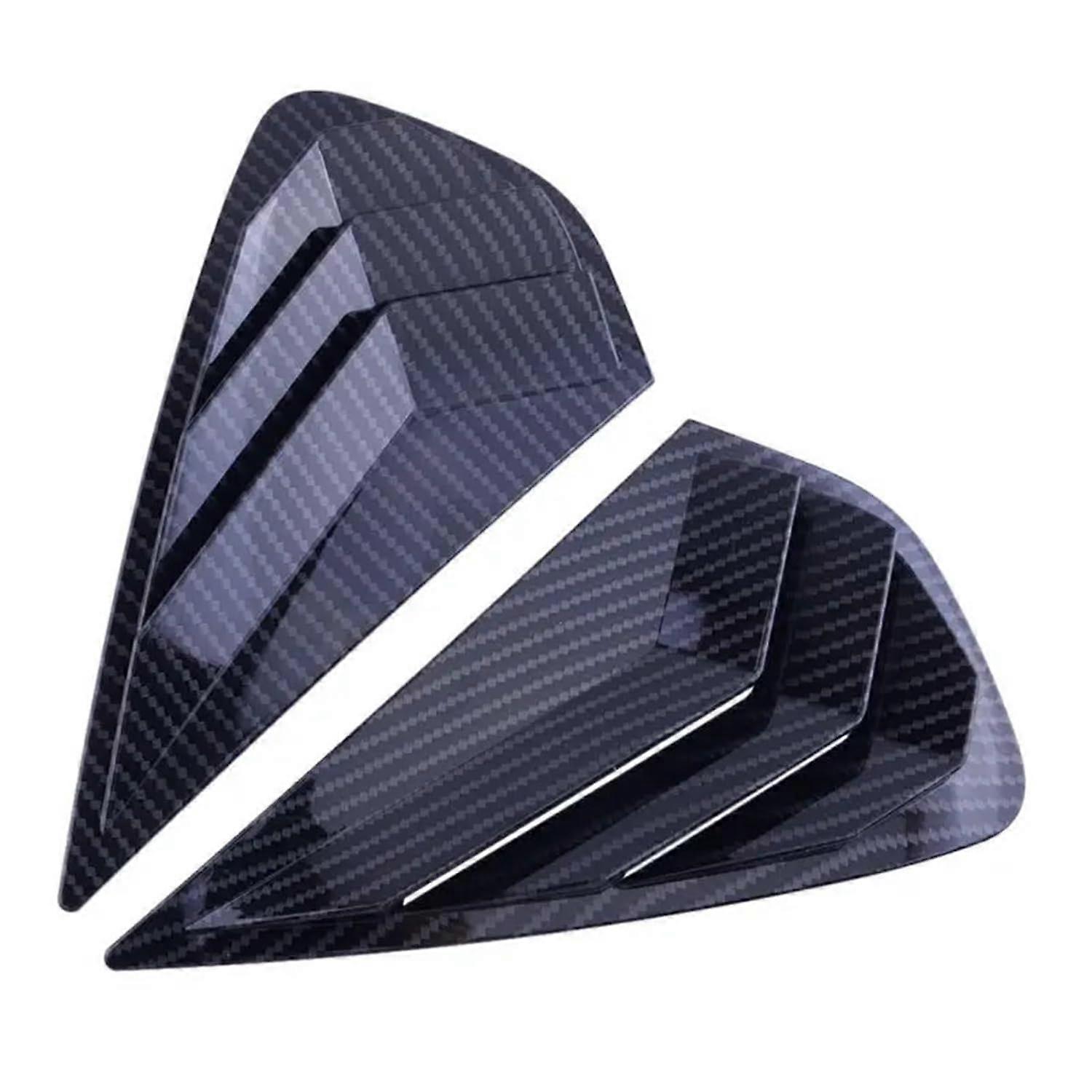 Auto Rear Side Window Louvers for Kia Forte K3 , 2 Pieces ABS Triangular Side Rear Window Louvers  ACarbon Fiber