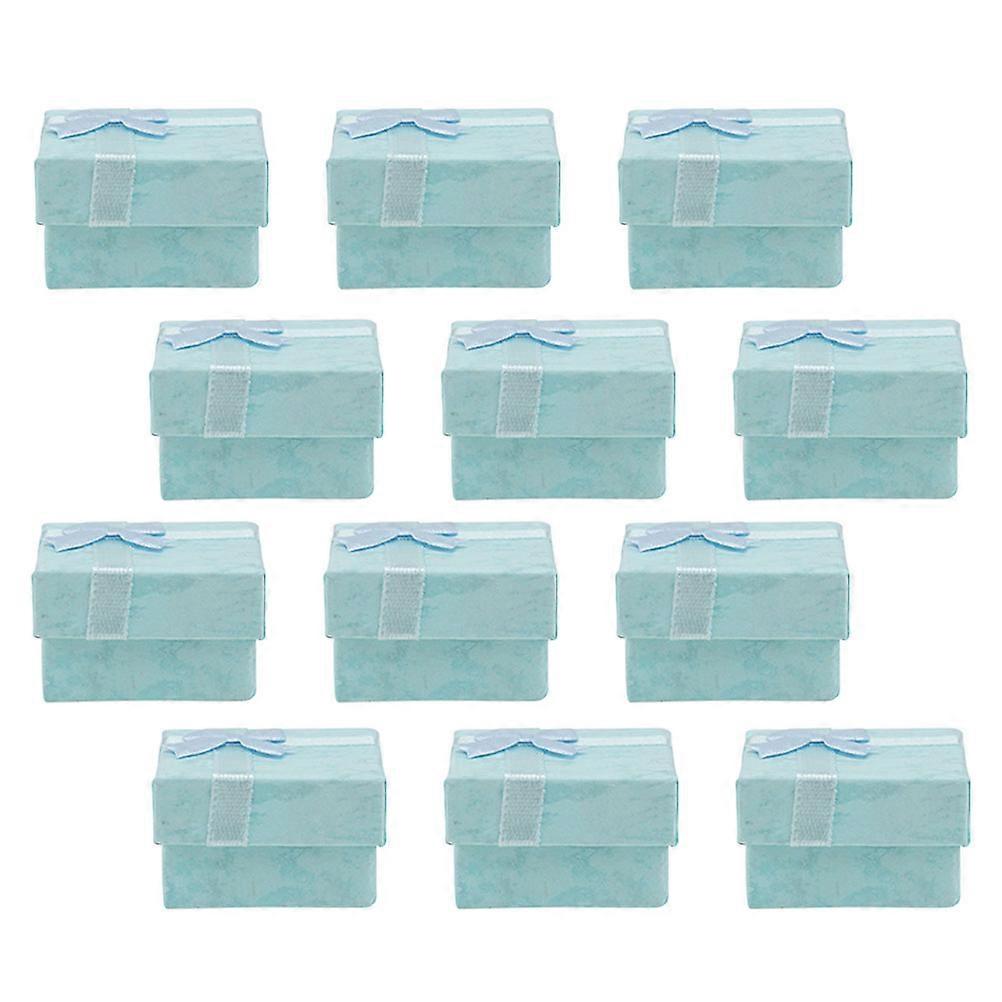 Jewelry Gift Boxes Ring Containers for Storage Use 12Pcs Sky-Blue