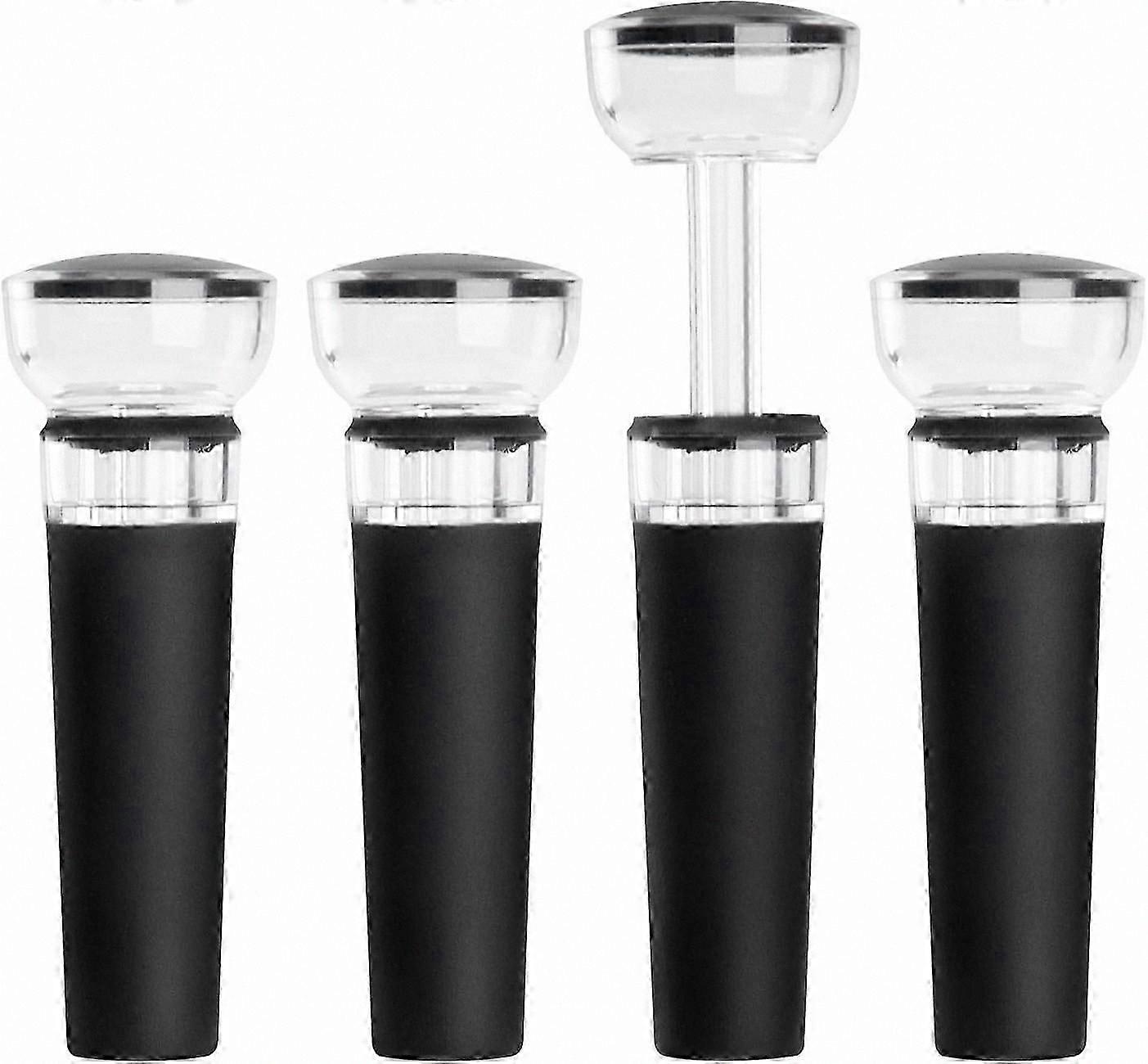 4-Pack Wine Bottle Stoppers with Vacuum Seal Technology