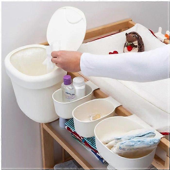 Changing Table Baskets, Plastic, White, 27 x 23 x 26 cm