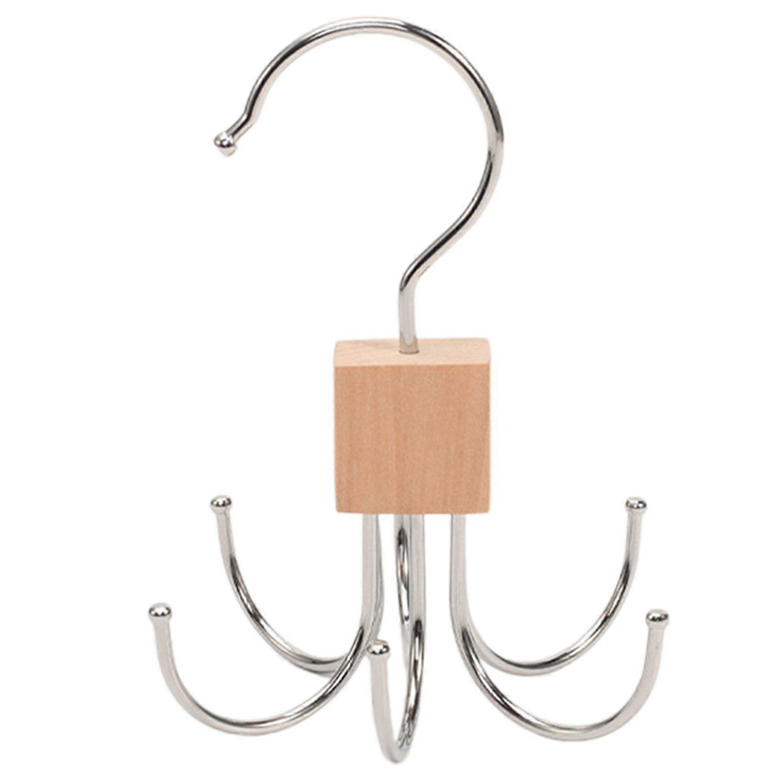 360 Degree Rotating 6 Claw Multi-Function Hook Space Saving Closet Organizer Coat Hat Rack for Bedroom Storage