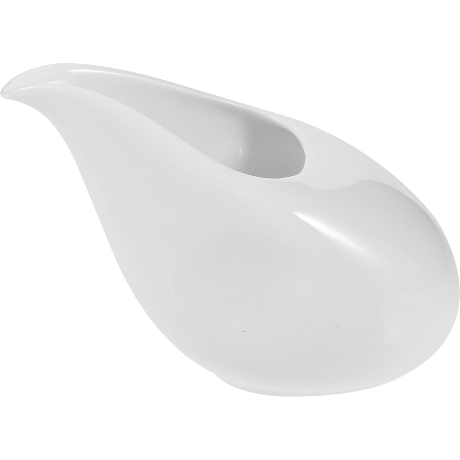 White Ceramic Sauce Container for Storage with Snug Handle Mini Gravy Boat 6 oz