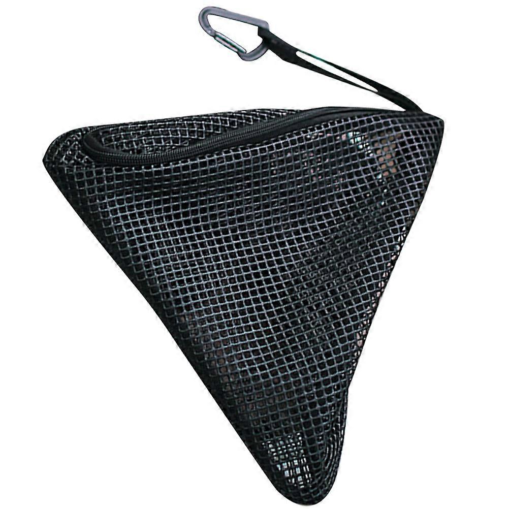 Black PVC Hanging Mesh Food Storage Bag Outdoor Camping Lightweight Breathable Triangle Shape Organizer for Picnics and Home Use