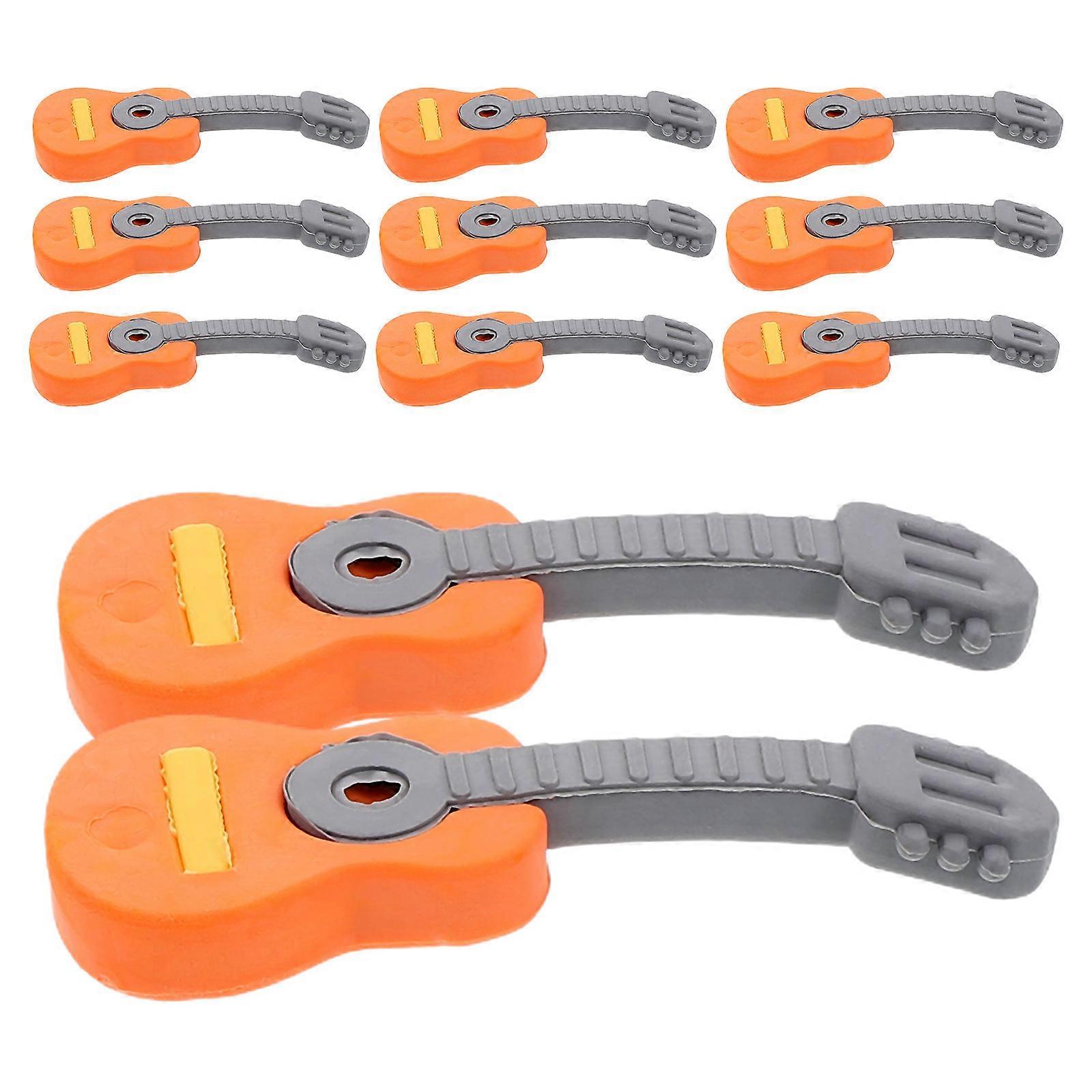 Adorable Music Instrument Erasers 20Pcs Orange TPR Ideal For Kids Art Projects Erasing