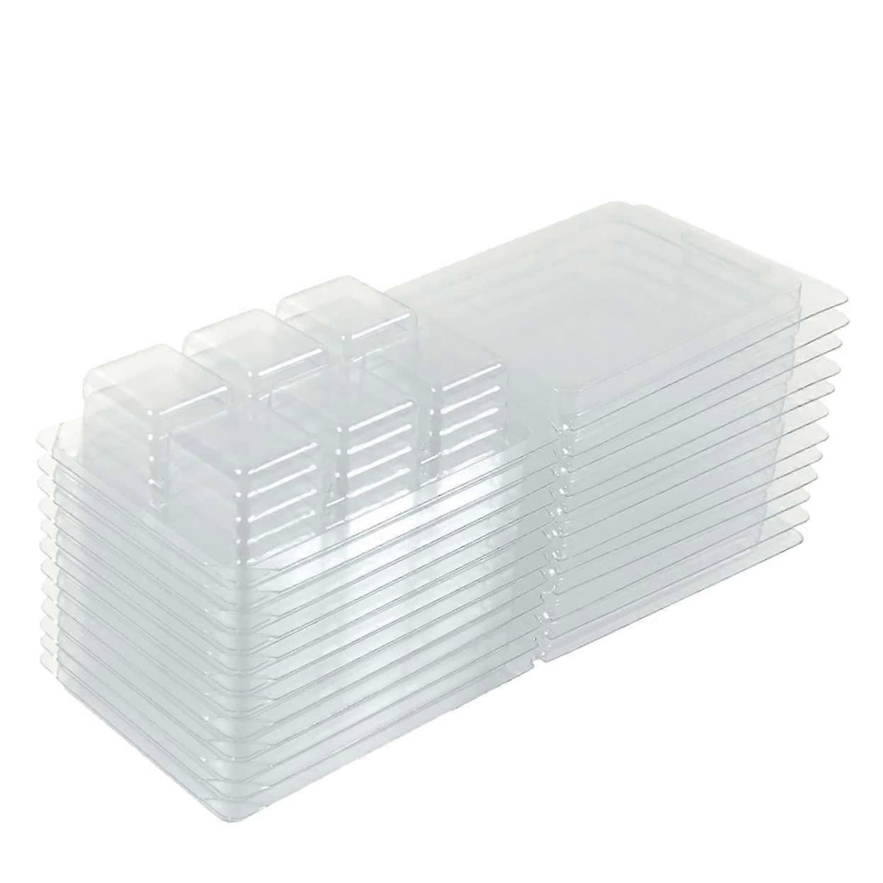 12pcs 6 Grids Candle Storage Box for Paraffin Candles Organiser Stackable Plastic Storage Case 20.5x7.5x2.5cm