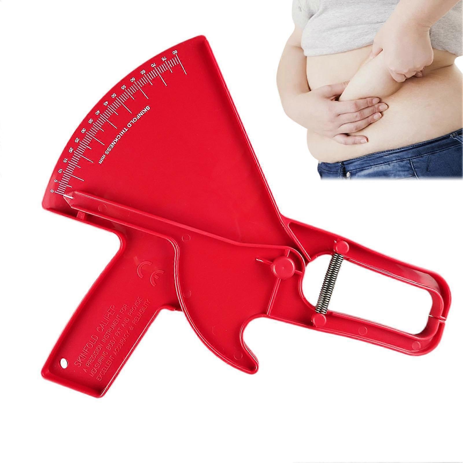 Body Fat Measurement Skinfold Caliper - 0-88mm Double Spring Handheld Fat Tape for Bodybuilders, Professional Portable Tool Red