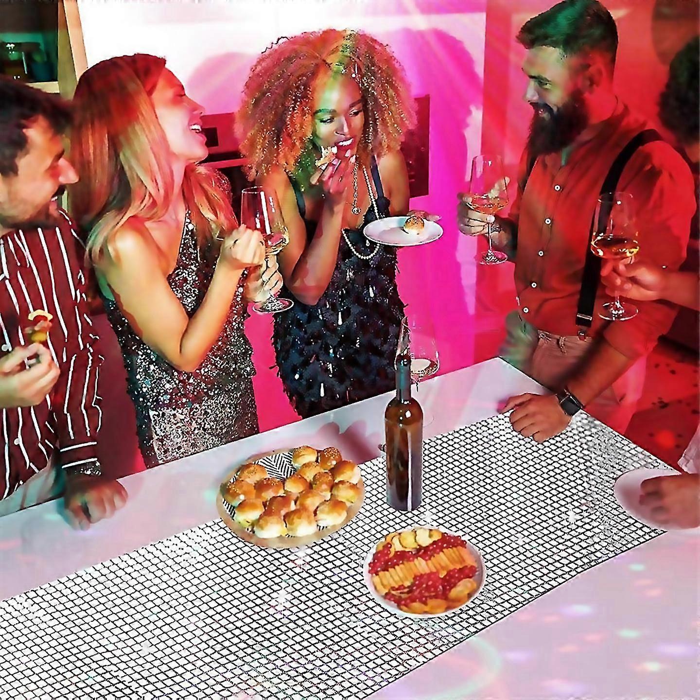 For disco table runner table runner glitter sequin runner Silver