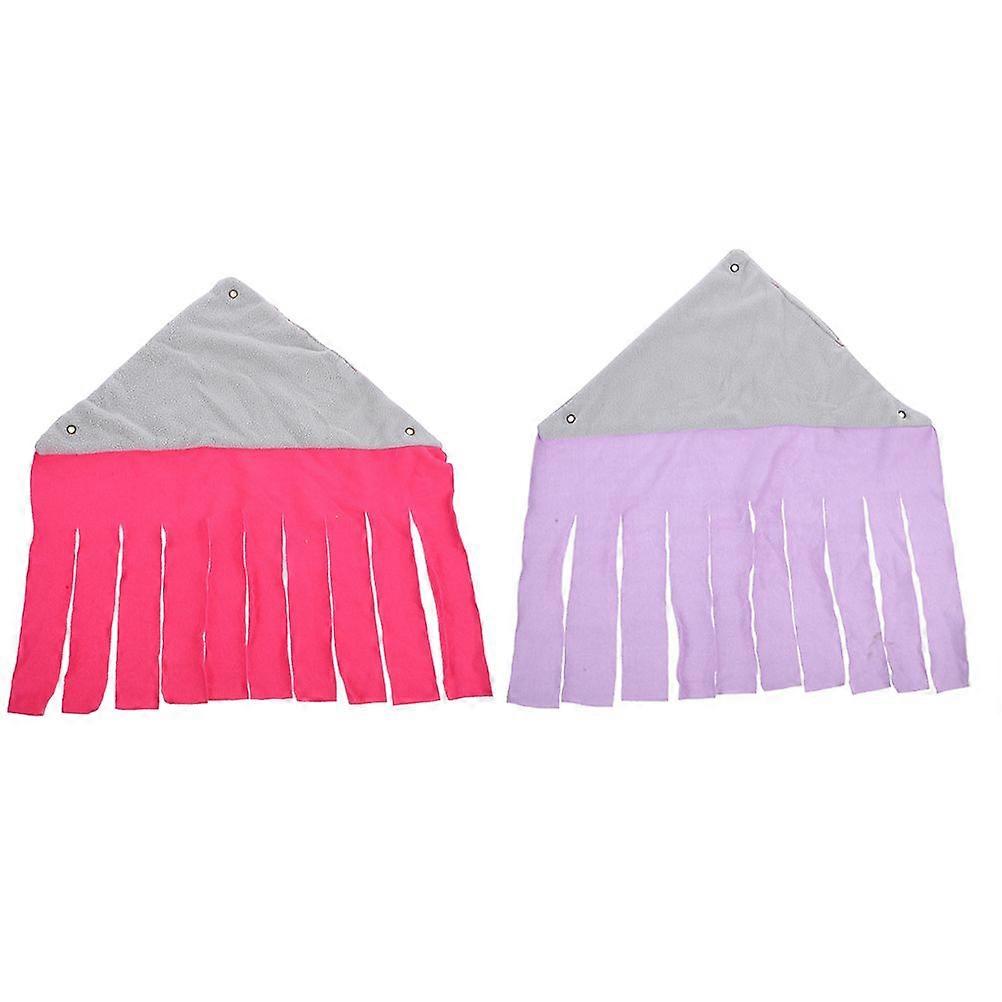 2pcs Hamster Corner Hideout Tent Pet Rabbit Corner Hammock Breathable Corner House Toy with Fringe