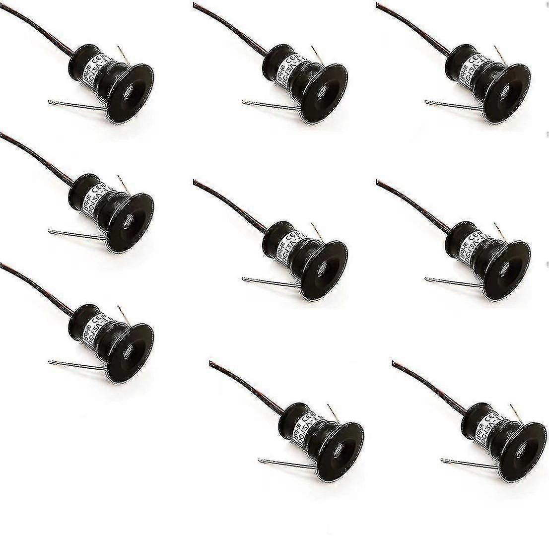 2024 musta 9kpl mini 12v 1w led-kattoon upotettavat kohdevalot IP65, 3000K (120, lämmin valkoinen).