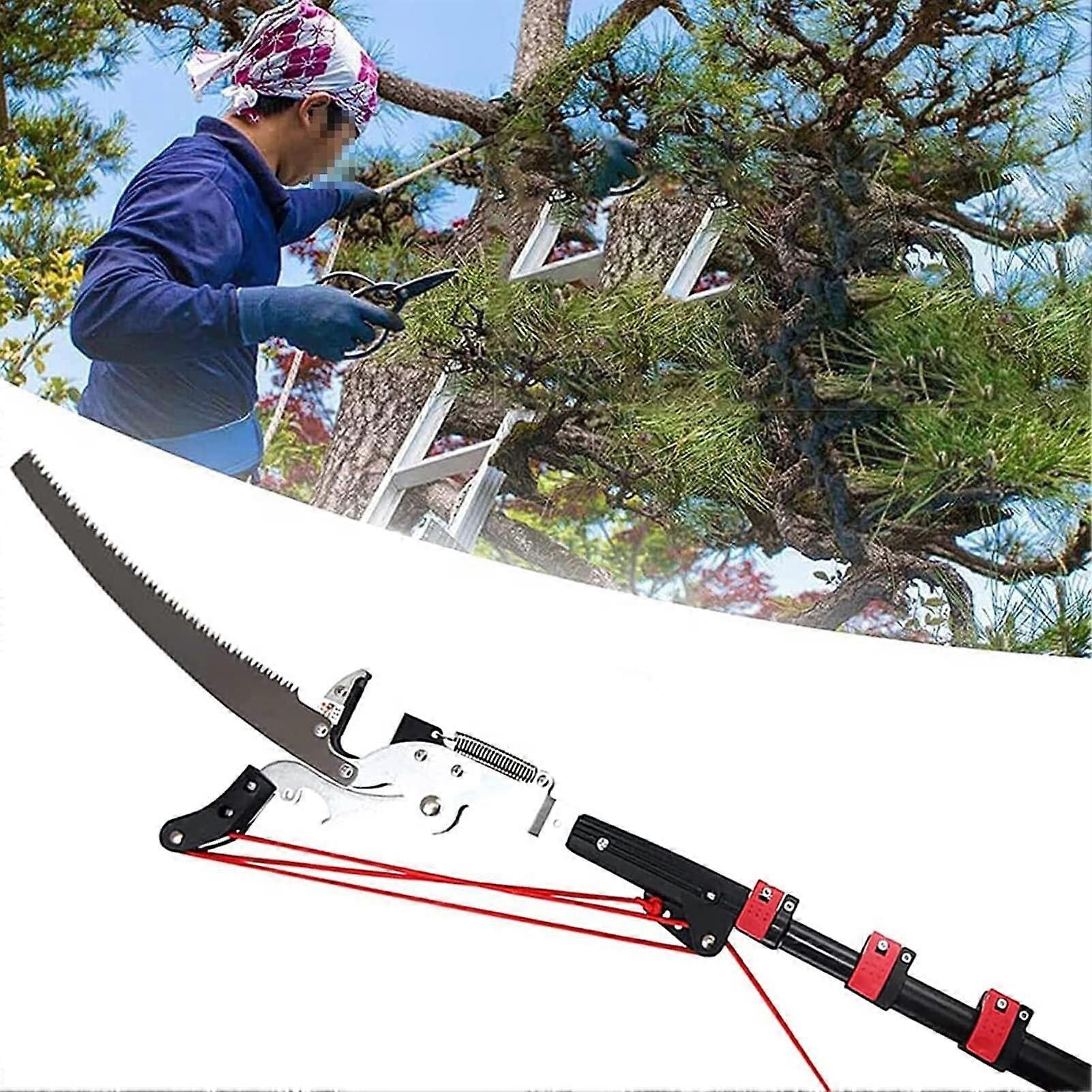 Teleskop-Baumschere 24FT Hochentaster Ausziehbare Baumsäge für Effizientes Sägen und Scheren in Einem Color