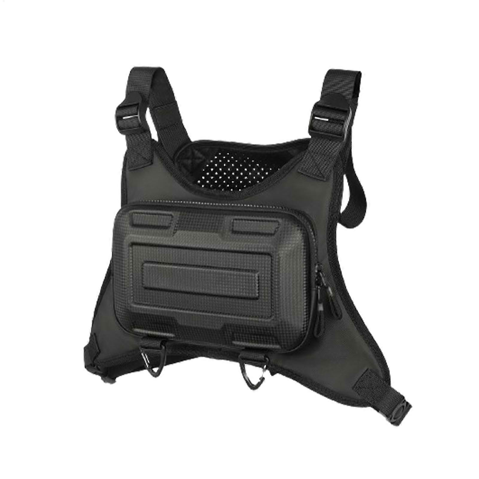 Running Chest Bag for Men 2.5L Outdoor Chest Pack with Hard Shell Phone Holder, black