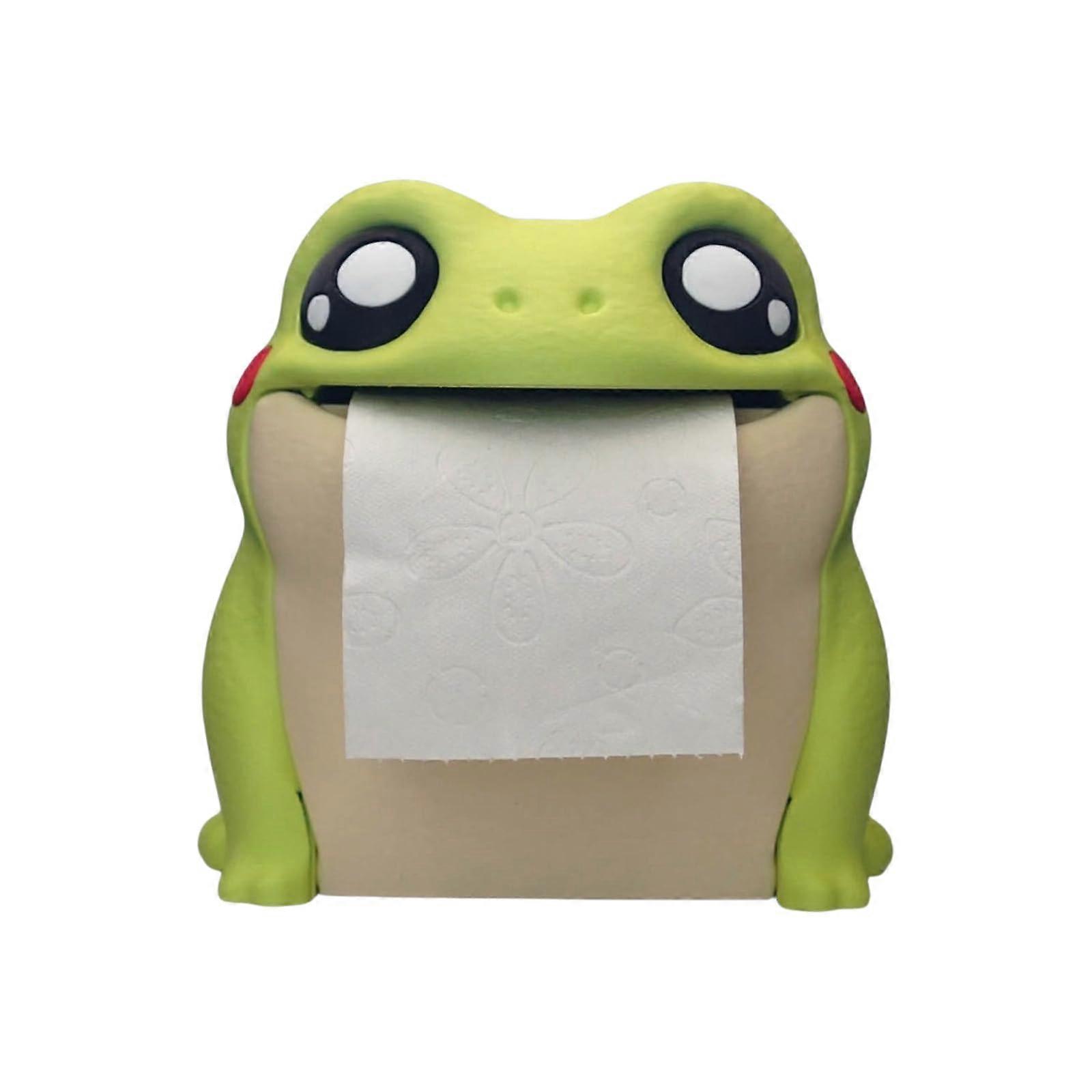 Frogs Face Tissue Box With Quick Access Opening, Spacious Interior, Home Decor Accent, Frog Tissue Organizer