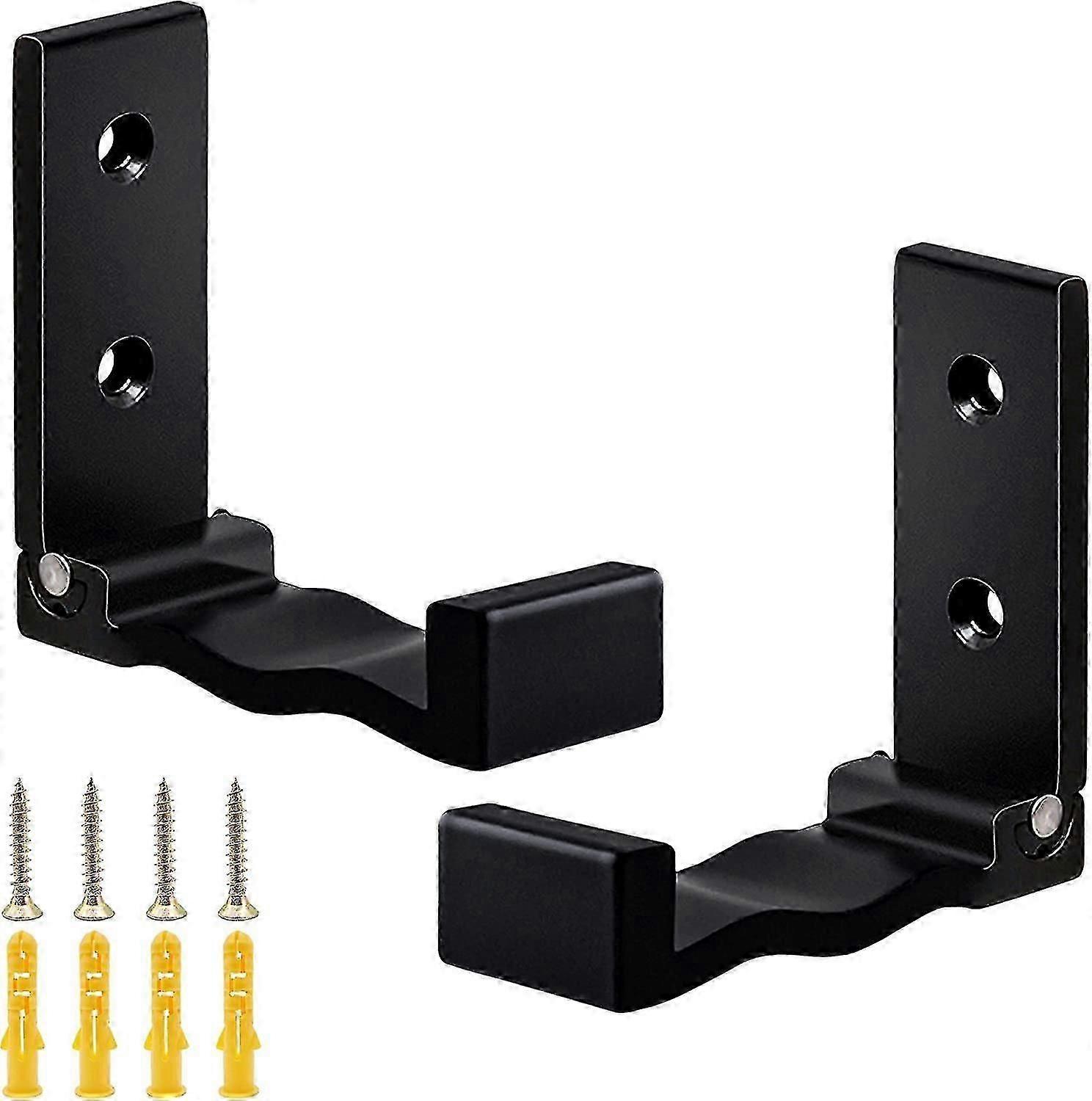 Pack Foldable Headphone Wall Mount, Stainless Steel Wall Hook, With Screws -black