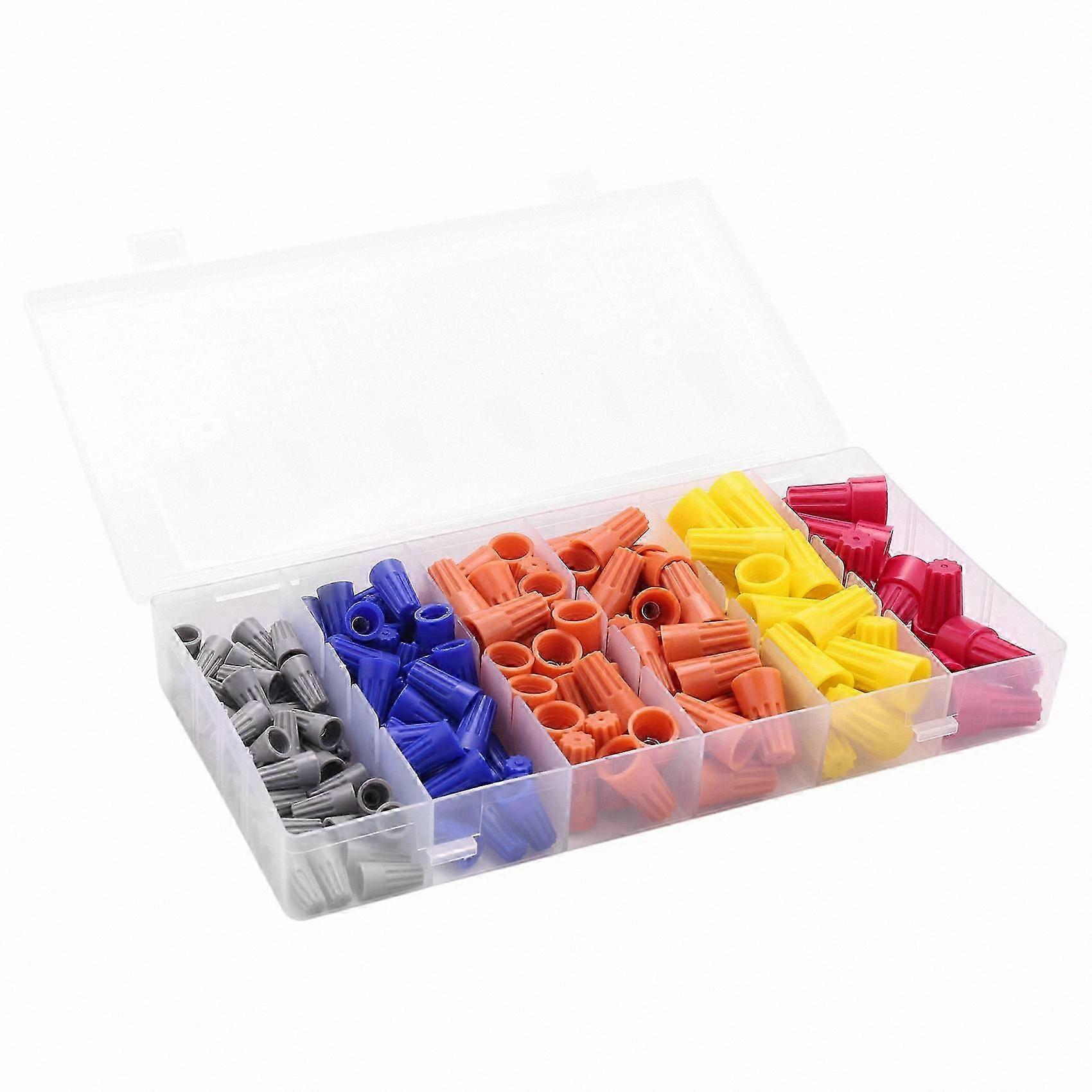 158 Pieces 5-Color Twist-On Wire Connectors Assortment Kit with Spring-Loaded Screw Terminal Caps for Electrical Wiring Projects