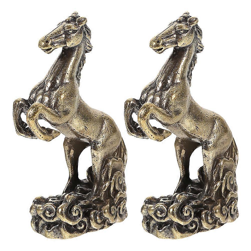 Brass Zodiac Horse Figurine Feng Shui Sculpture Desktop Ornament Symbol of Wealth Success Ambition Achievement