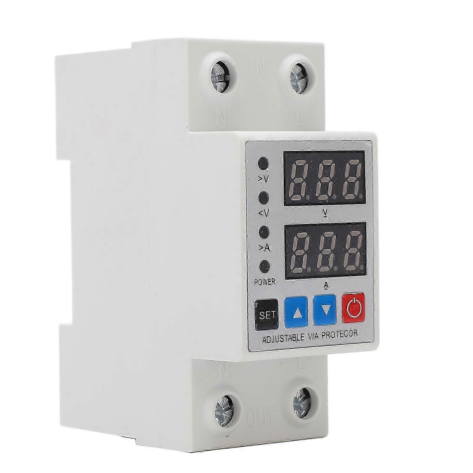 Over Under Voltage Protective Device DIN Rail Adjustable Dual Display Digital Voltage Relay 240?300V