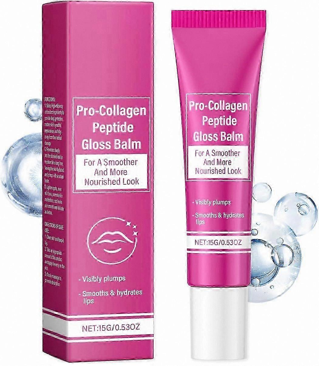 Hydrating Lip Gloss Balm with Peptides - Smooths and Enhances Lips, Sheer Shine for a Fuller Look, 15g