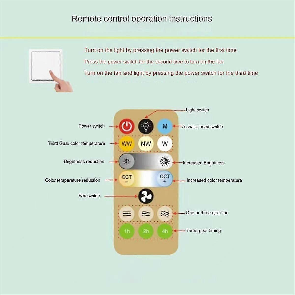 48W Ceiling Fan with LED Light Remote Control 360 Rotating Cooling Electric Fan Light Indoor Decorative Ceiling Light-A