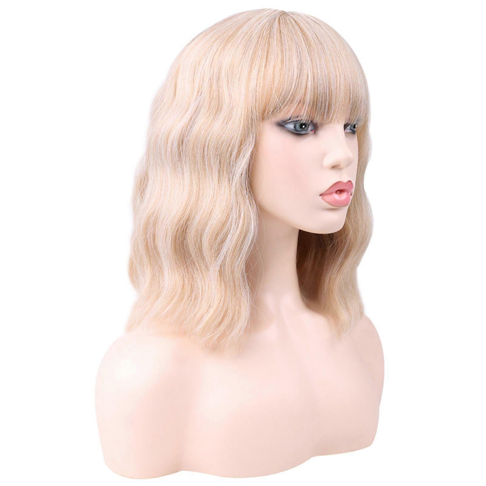 Women's Short Wig with Full Head Coverage Medium Length Curly Design