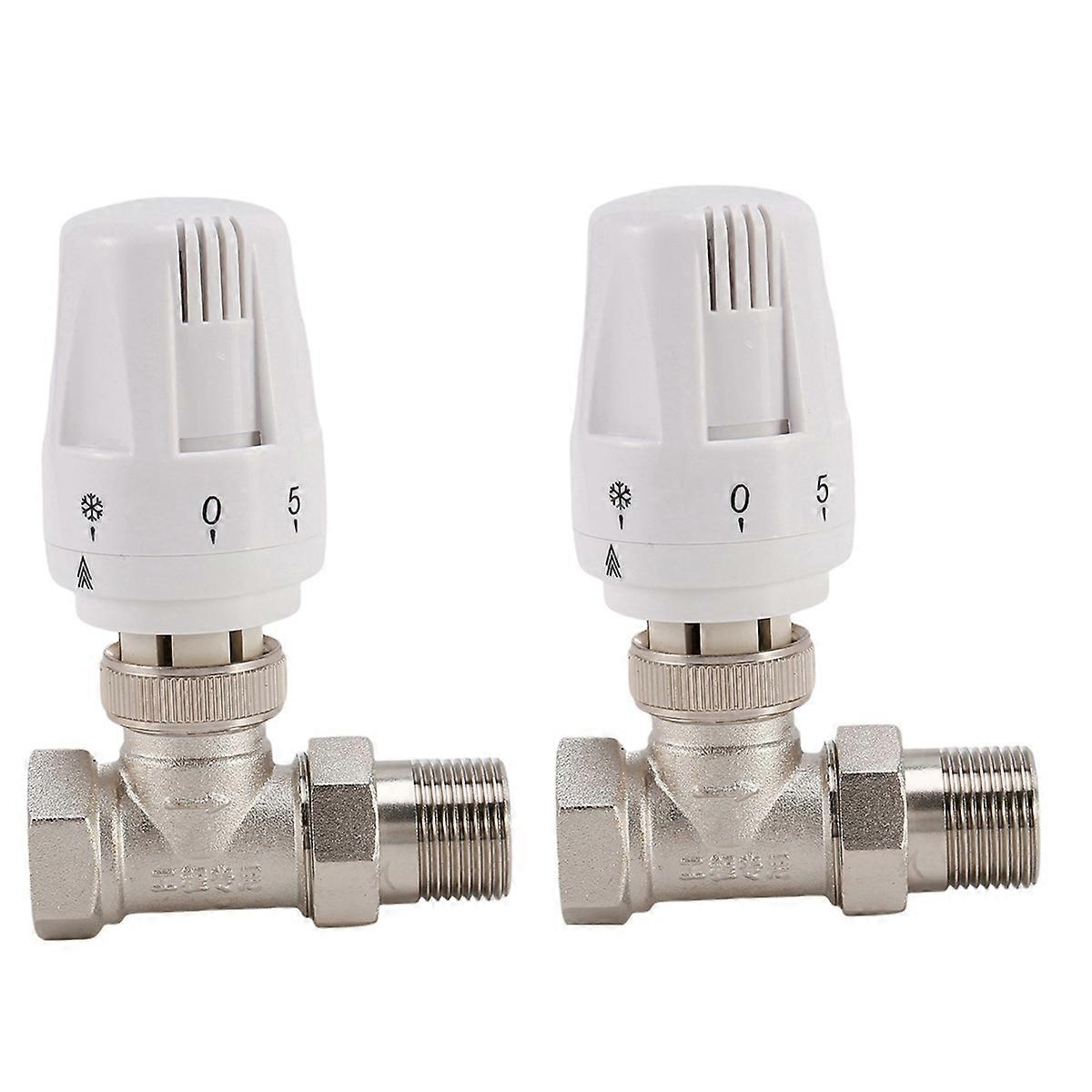 Brass Thermostatic Radiator Valve Straight Type Automatic Temperature Control Valve Floor Heating
