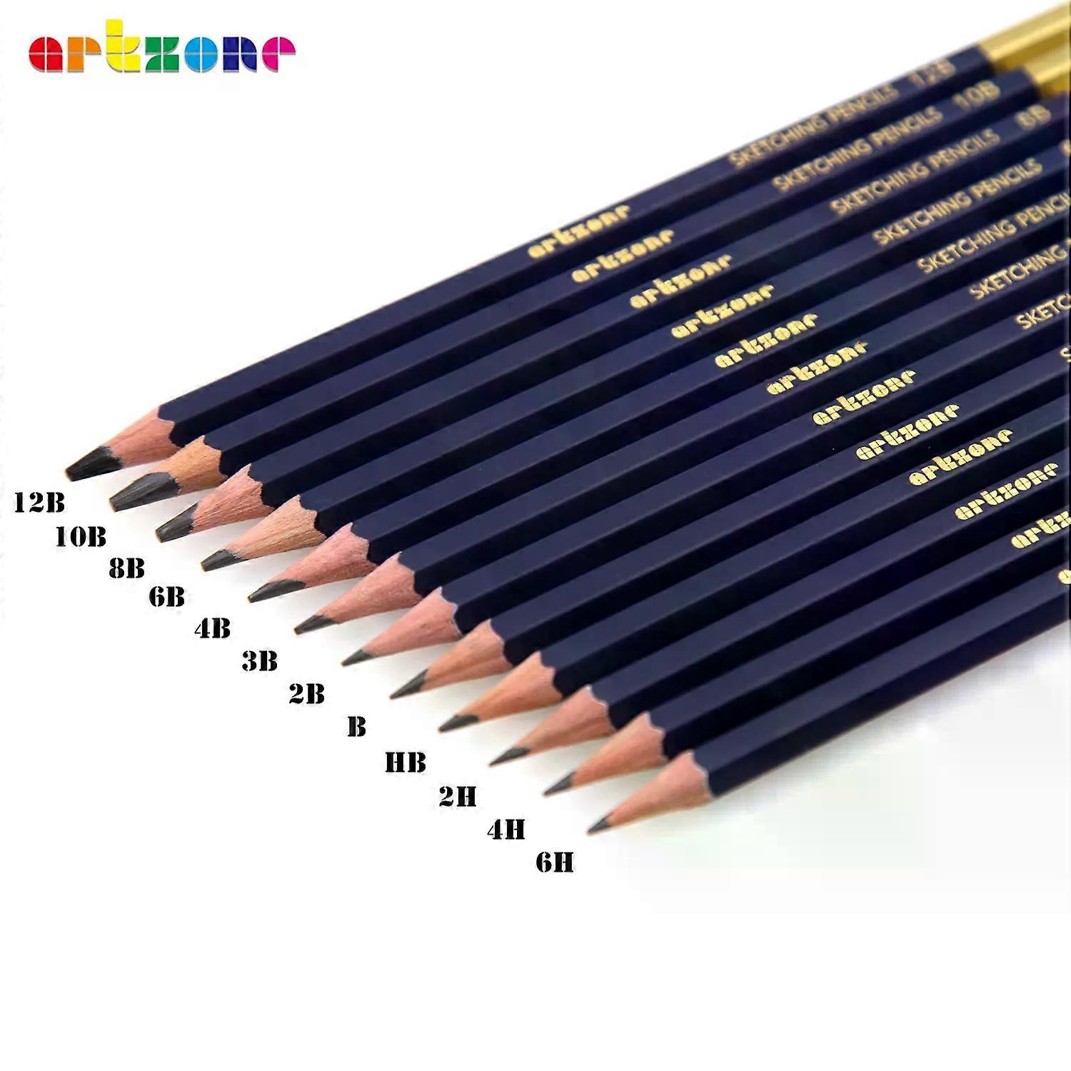 Professional Drawing Sketching Pencil Set 12pcs Graphite Pencils 6H-12B Ideal for Drawing Art Sketching Shading Artist Pen