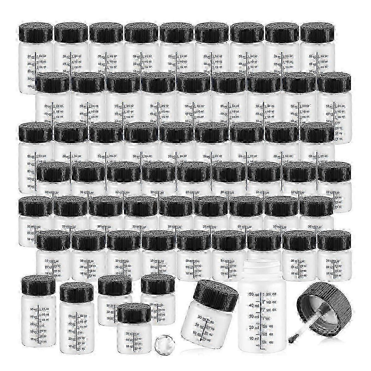 60 Pcs Touch Up Paint Bottles with Brush & Lids - 2oz & 1oz Plastic Bottles