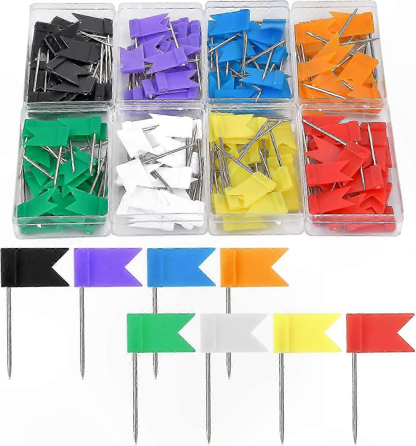 World Map Flag Pins - 160pcs 35mm Cork Board Marker Pins for Travel Bulletin Boards & Maps