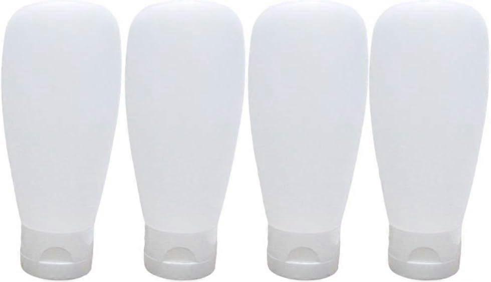 4 x 30 ml travel bottles, leak-proof silicone container, squeezable travel tube