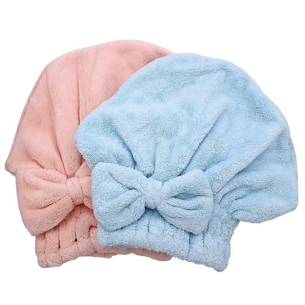 2 x Hair Dryer Cap. Microfiber. Ultra-absorbent bath hat. Quick-drying.