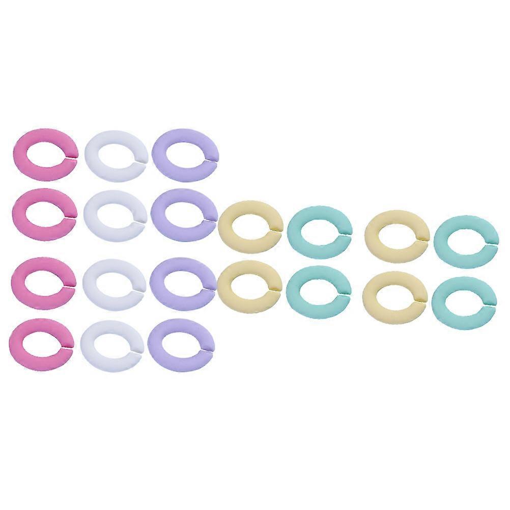 Colored Connecting Chain Acrylic Ring Buckles For DIY Jewelry Making 20Pcs Assorted Color Rectangular Durable Accessory