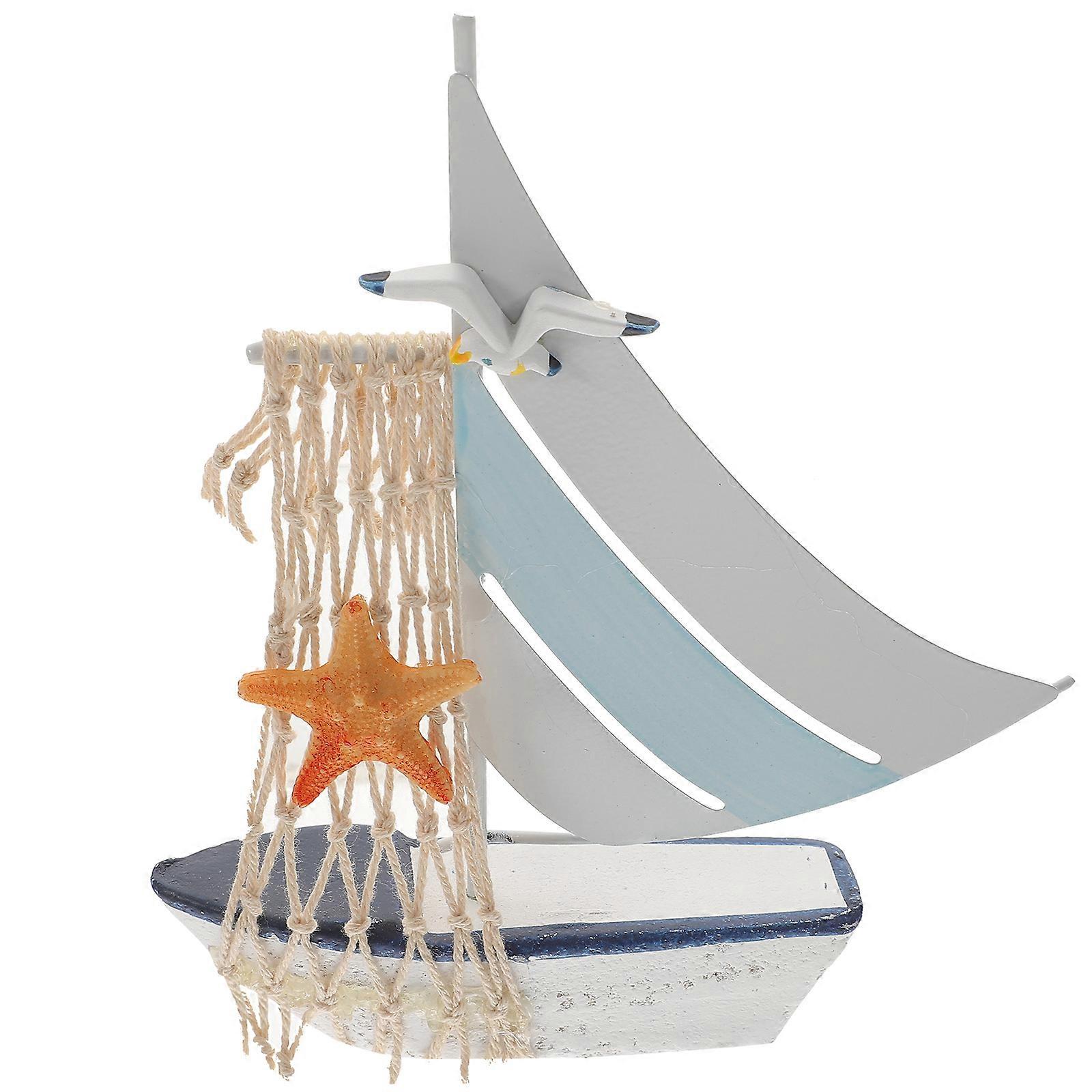 Mediterranean Style Sailboat Decor Iron Material Perfect for Home Decoration Multi .5 Inches