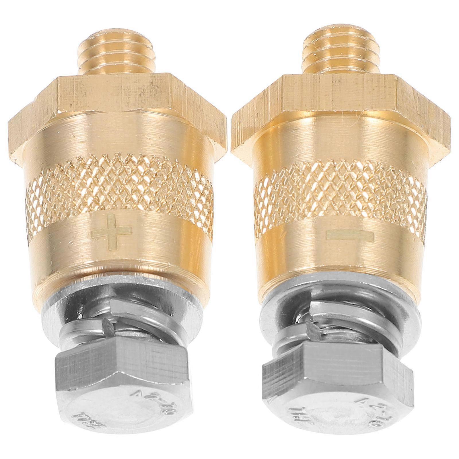 Thread Extender 2Pcs Car Battery Terminal Connectors Designed For Automotive Electrical System Upgrade 6MM External Thread For Improved Performance