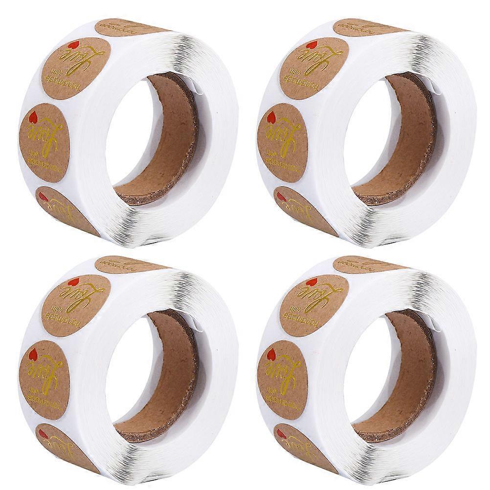 Love Heart Sticker Kraft Paper Baking Labels for Decoration 2 Rolls