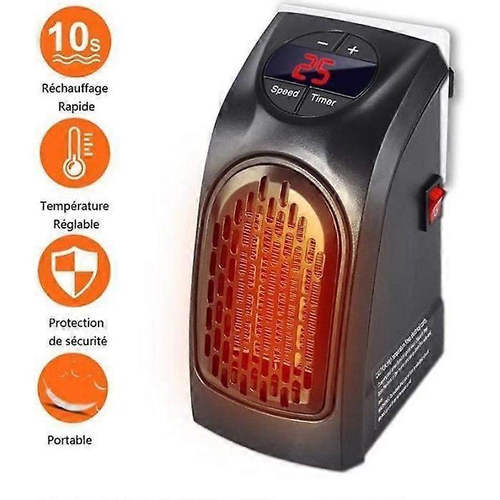 Bathroom Fan Heater - Mini Space Heater with Adjustable Thermostat Powerful 400 Watts Low Consumption -m33701