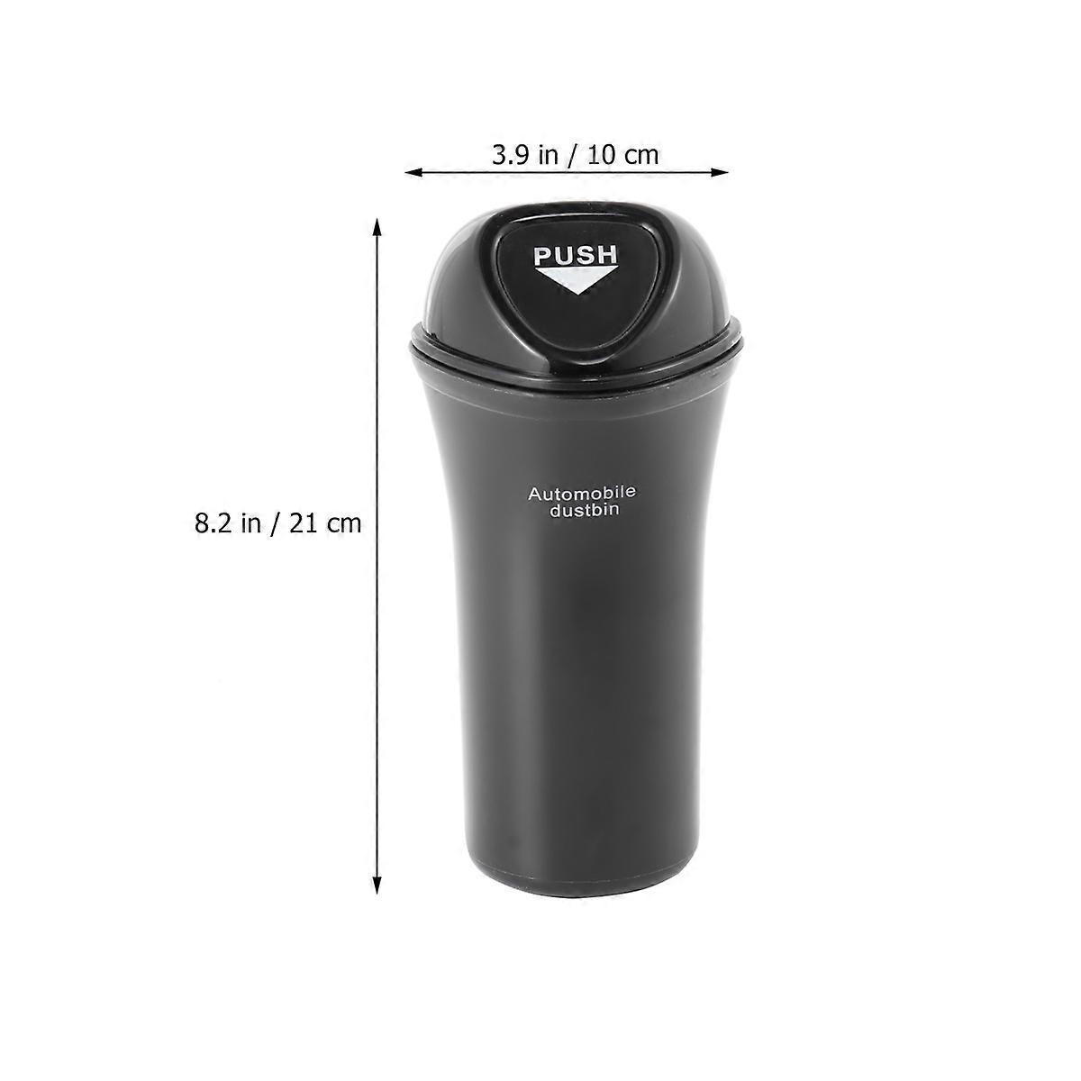 2pcs Portable Mini Automobile Dustbin Car Trash Can Car Organizer Leakproof Vehicle Trash Bin Garbage Can with Hook(Black)