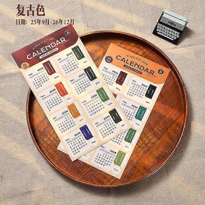 2 Sheet Calendar Stickers - 2026 Planner Monthly Tabs - Weekly Planner Date Sticker Decorative Labels Accessories Essentials For Notebooks Journals