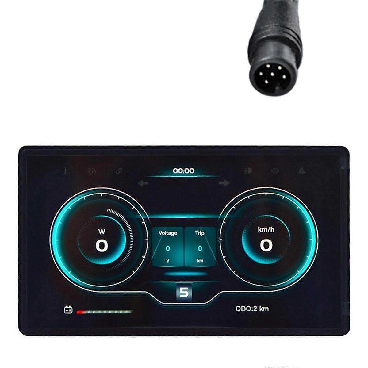 H8 Bicycle Computer 24V 36V 48V 60V Led Cycling Computer Odometer Bicycle Speedometer E Bike Accessories Waterproof 6pin