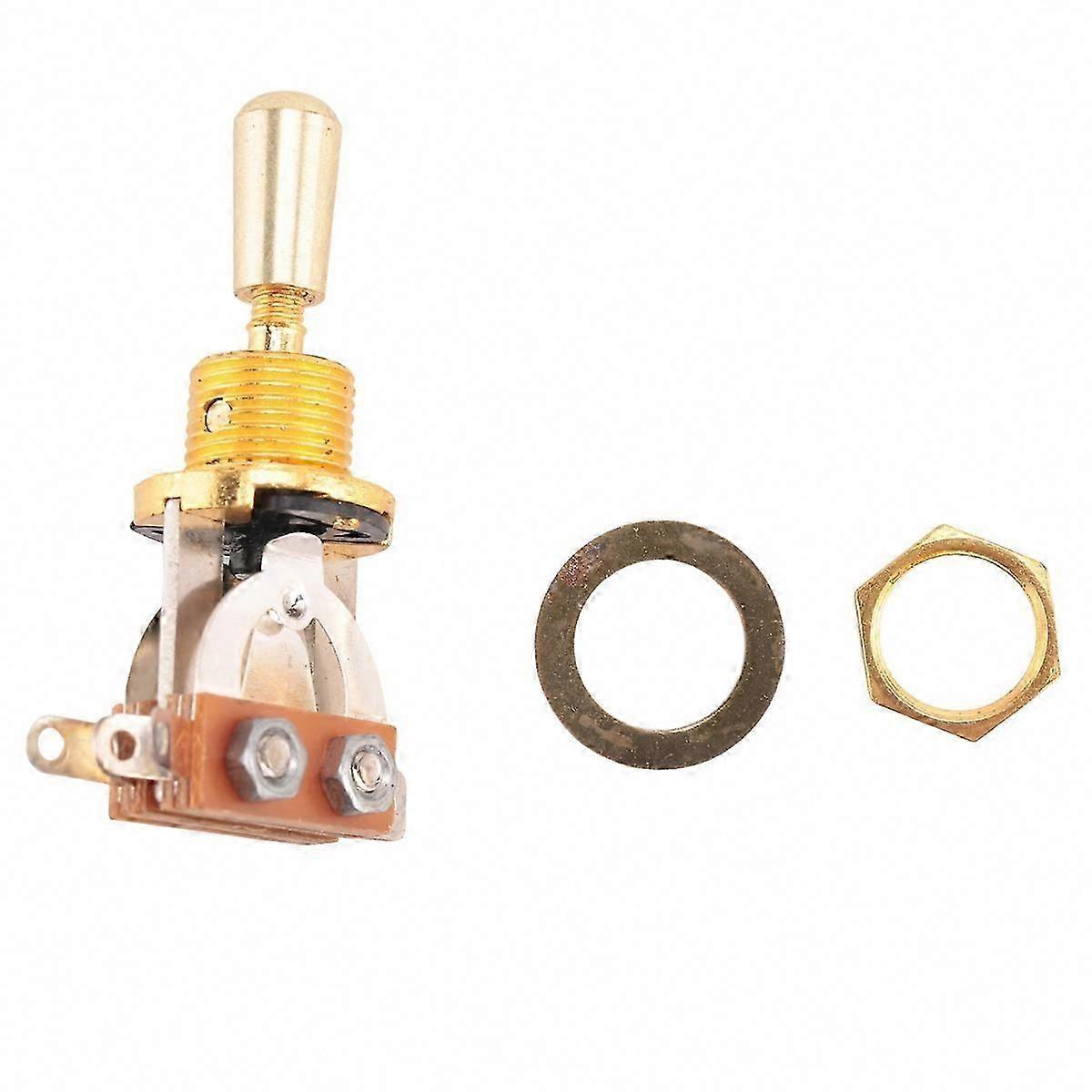 Gold Electric Guitar 3-Way Toggle Switch Pickup Selector with Brass Tip Knob