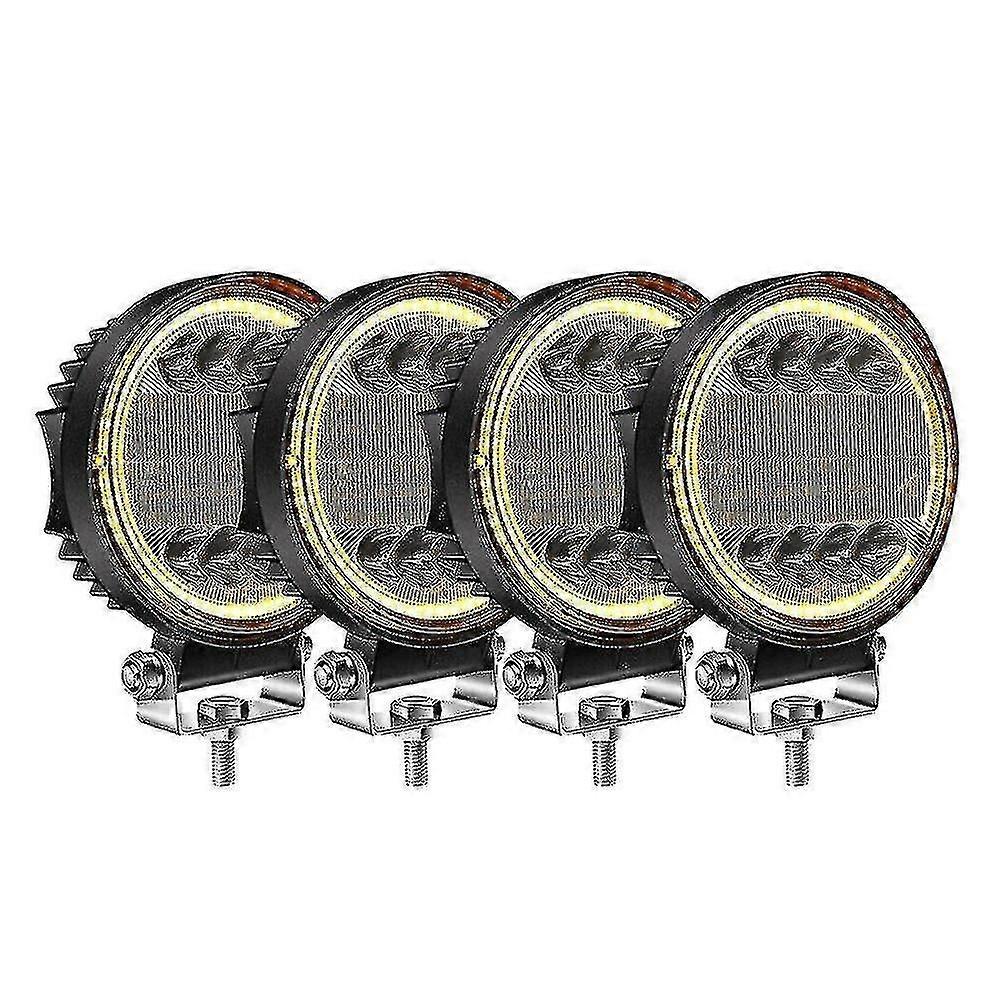 4x LED 工作灯吊舱圆形琥珀色聚光灯组合灯琥珀色雾灯,适用于越野 SUV